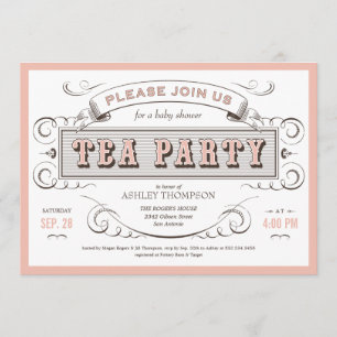 Invitaciones a una fiesta de té de época