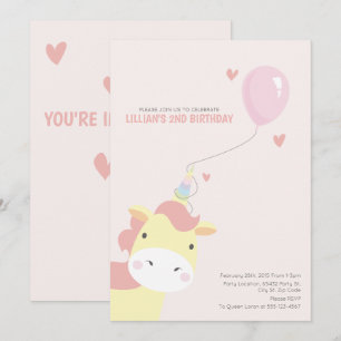 Invitaciones a unicornio de cumpleaños dulces y má