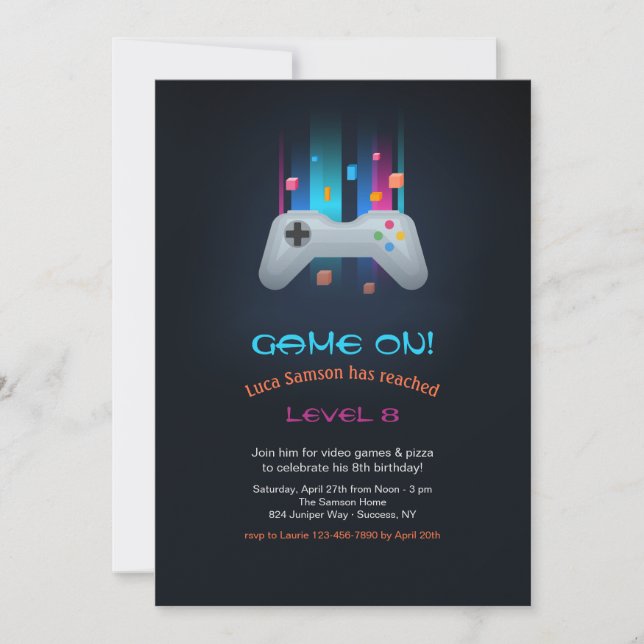 Invitaciones a videojuegos (Anverso)