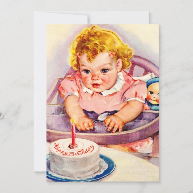 Invitaciones a Vintage Happy Birthday (Anverso)