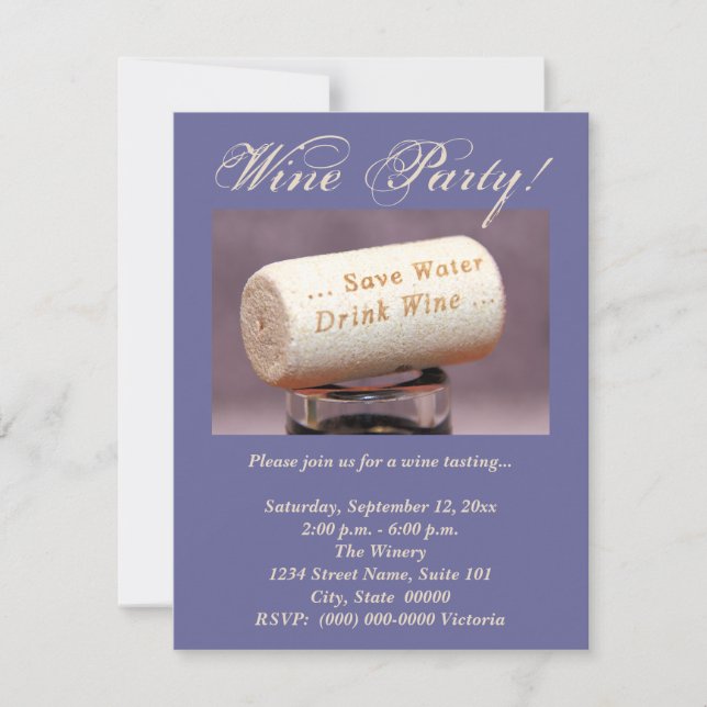 Invitaciones a Wine Cork (Anverso)