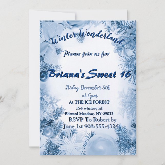 Invitaciones a Winter Wonderland (Anverso)