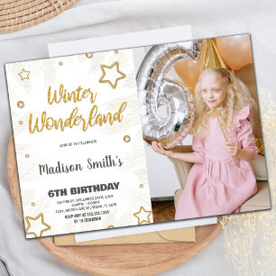 Invitaciones a Winter Wonderland Foto de Star Gold