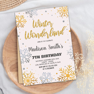 Invitaciones a Winter Wonderland Purpurina de la N