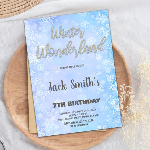 Invitaciones a Winter Wonderland Purpurina de Plat