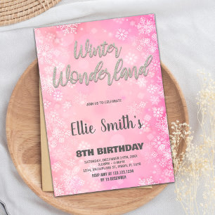Invitaciones a Winter Wonderland Purpurina Plata R