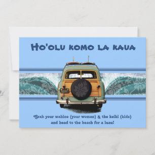 Invitaciones a Woody Wave Luau