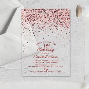 Invitaciones Acrílicas 15º Aniversario de Boda de Rubí