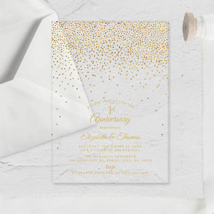 Invitaciones Acrílicas 1er Aniversario de Boda de Oro