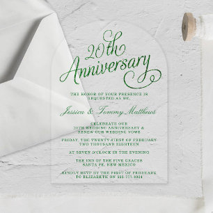 Invitaciones Acrílicas 20º Aniversario de Bodas de Esmeralda