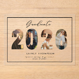 Invitaciones Acrílicas 2026 Typography 4 Image Acrylic Graduation 