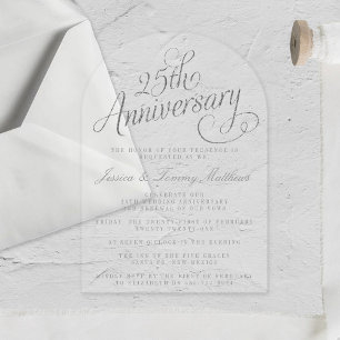 Invitaciones Acrílicas 25º Aniversario de Bodas de Plata
