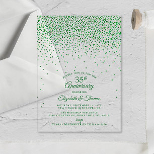 Invitaciones Acrílicas 35º Aniversario de Bodas de Esmeralda