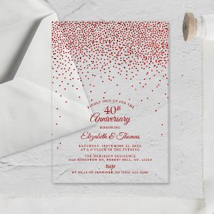 Invitaciones Acrílicas 40º Aniversario de Bodas de Rubí
