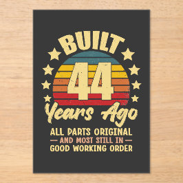 Invitaciones Acrílicas 44 Years Ago All Parts Original 44th Birthday 