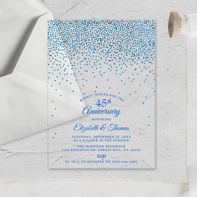 Invitaciones Acrílicas 45.º Aniversario del Boda de Sapphire (Subido por el creador)
