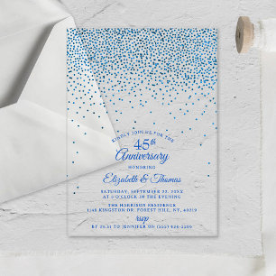 Invitaciones Acrílicas 45 Aniversario de Boda de Zafiro
