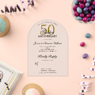 Invitaciones Acrílicas 50.º Aniversario del Boda de Oro