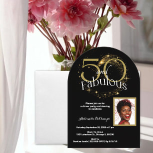 Invitaciones Acrílicas 50 y fabuloso precio personalizado de una sola fot