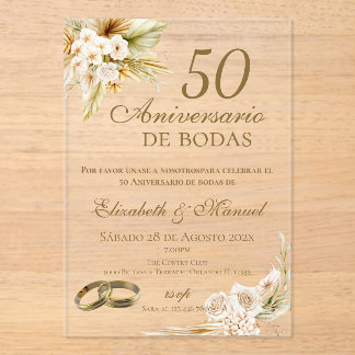 Invitaciones Acrílicas 50th Anniversary invitation