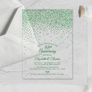 Invitaciones Acrílicas 55º Aniversario de Bodas de Esmeralda