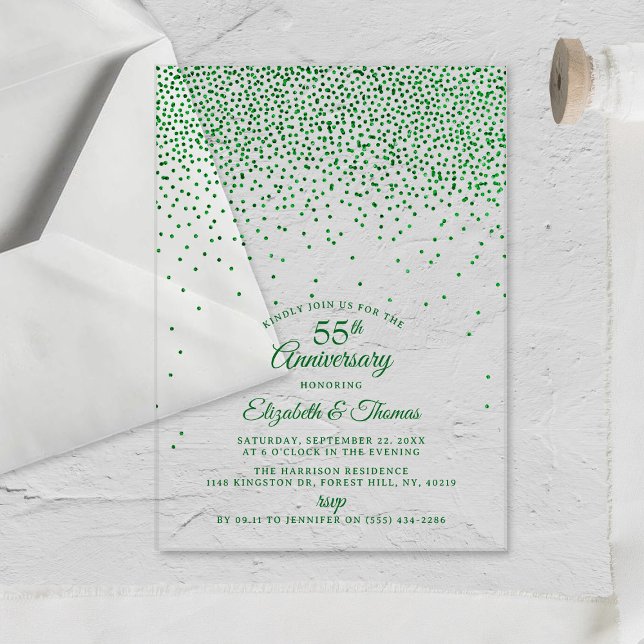 Invitaciones Acrílicas 55.º Aniversario del Boda Esmeralda (Subido por el creador)