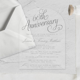 Invitaciones Acrílicas 60.º Aniversario de bodas de diamante