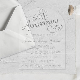 Invitaciones Acrílicas 60th Diamond Wedding Anniversary