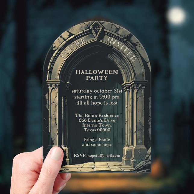 Invitaciones acrílicas a la fiesta de Halloween de (For your gothic theme Halloween Party - just add your details)