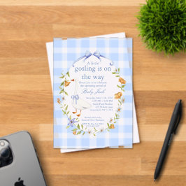 Invitaciones Acrílicas A little gosling blue