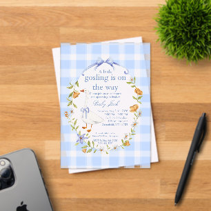 Invitaciones Acrílicas A little gosling blue