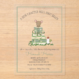 Invitaciones Acrílicas A New Chapter Acrylic Baby Shower Invitation