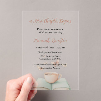 Invitaciones Acrílicas A New Chapter Begins Invitation, Bridal Shower