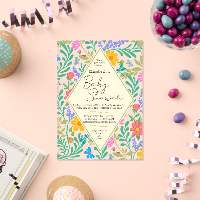 Invitaciones Acrílicas Abeja de miel, galimatías, mariposa, libélula y fl (Insitu (Celebración))