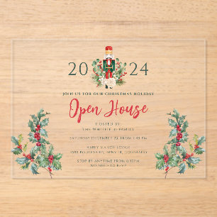 Invitaciones Acrílicas Abierto el guión de un navidad