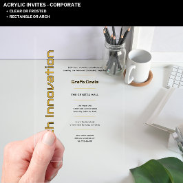 Invitaciones Acrílicas Acontecimientos Corporativos De Innovación Tecnoló