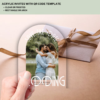 Invitaciones Acrílicas ACRÍLICO Foto Fecha de guardado Moderno Elegante M