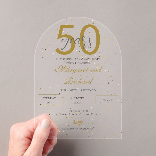 Invitaciones Acrílicas Acrylic 50th anniversary invitation (Insitu (portátil))