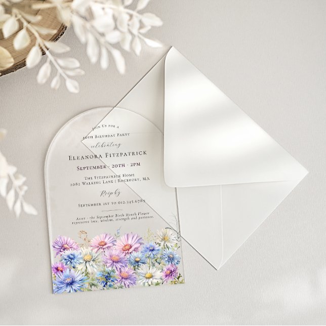 Invitaciones Acrílicas ACRYLIC ARCH 40 Birthday September Birth Flower  (Subido por el creador)
