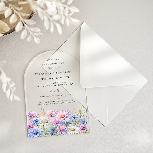 Invitaciones Acrílicas ACRYLIC ARCH 70 Birthday September Birth Flower  (Subido por el creador)