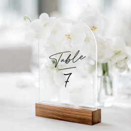 Invitaciones Acrílicas Acrylic Arch Simple Minimalist Table Number