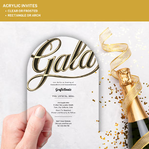 Invitaciones Acrílicas Acrylic Claro Gala Empresarial Caridad Corporativo
