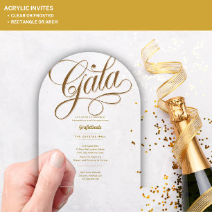 Invitaciones Acrílicas Acrylic Claro Gala Empresarial Caridad Corporativo