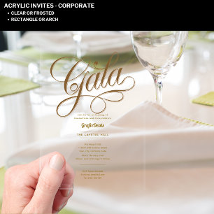 Invitaciones Acrílicas Acrylic Claro Gala Empresarial Caridad Corporativo
