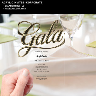 Invitaciones Acrílicas Acrylic Claro Gala Empresarial Caridad Corporativo