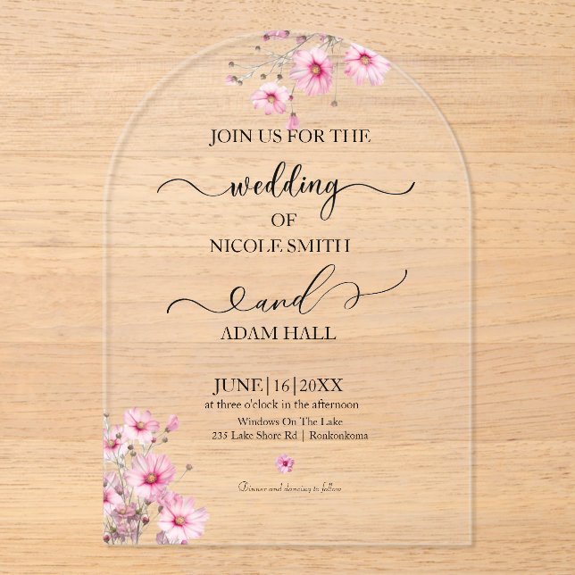 Invitaciones Acrílicas Acrylic Invitation (Anverso)