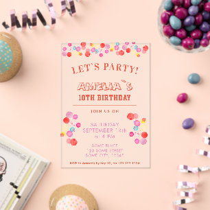 Invitaciones Acrílicas Acuarela colorida moderna Blogs Niños Cumpleaños