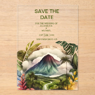 Invitaciones Acrílicas Acuarela Costa Rica Boda de Destino Salven El