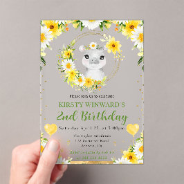 Invitaciones Acrílicas Acuarela Cumpleaños Niños Hipopótamo Selva Lindo