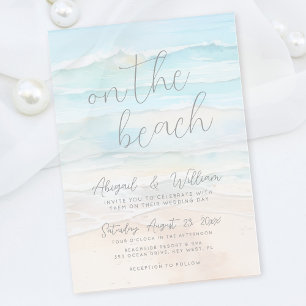 Invitaciones Acrílicas Acuarela en la boda en la playa